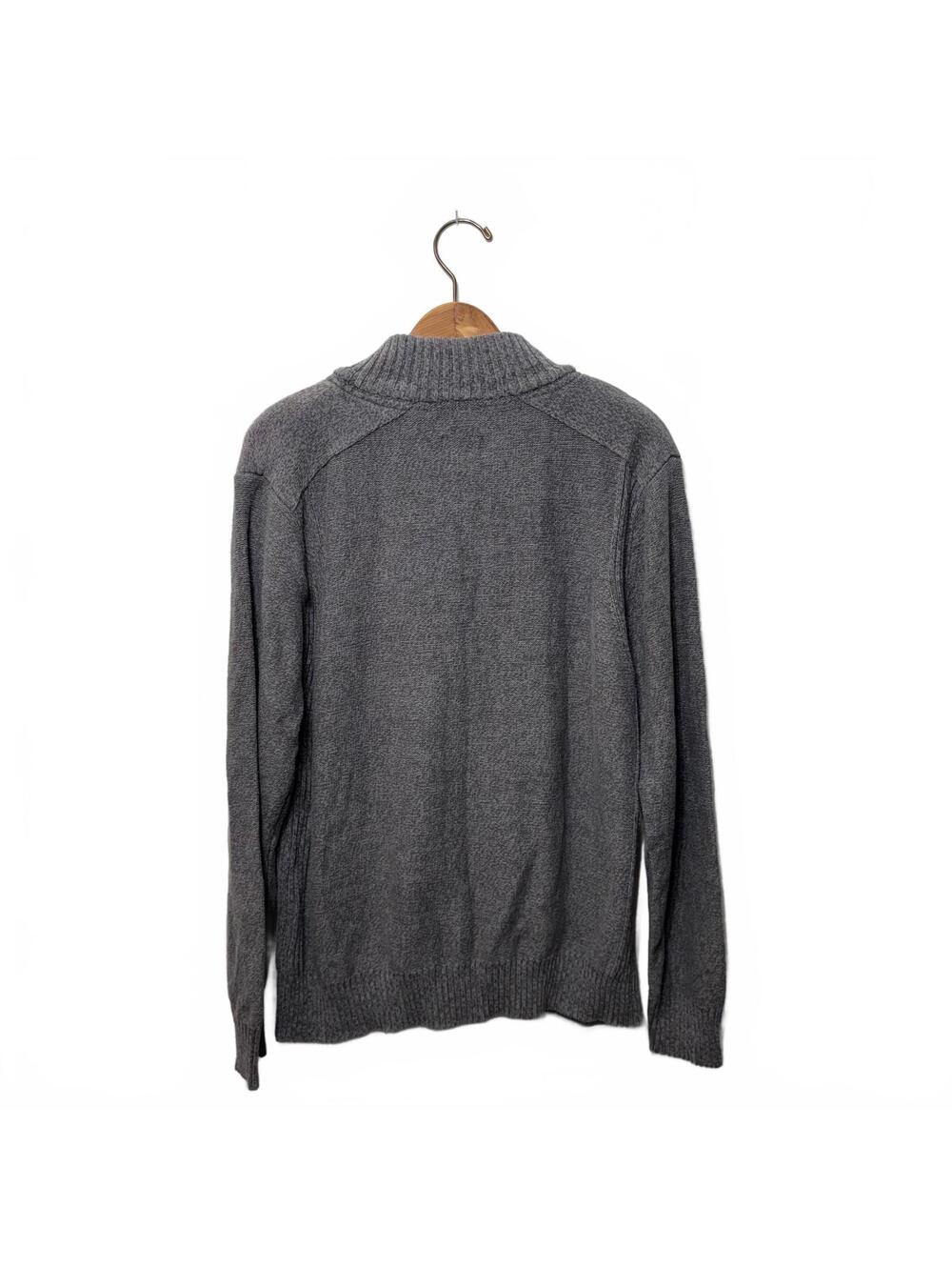 Outdoor Life Heather Gray Quarter Zip Chunky Knit Sweater Men's Large - Picture 4 of 5